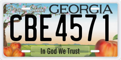 GA license plate CBE4571