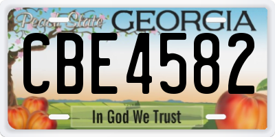 GA license plate CBE4582