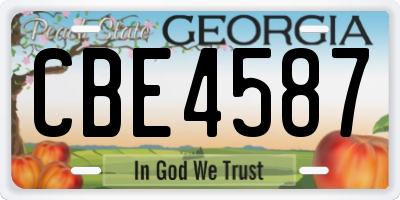 GA license plate CBE4587