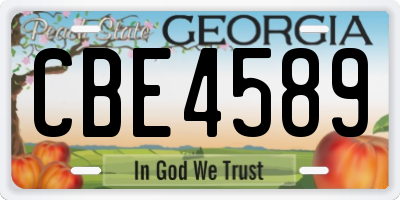 GA license plate CBE4589