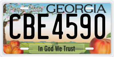 GA license plate CBE4590
