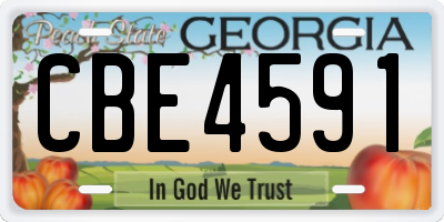 GA license plate CBE4591
