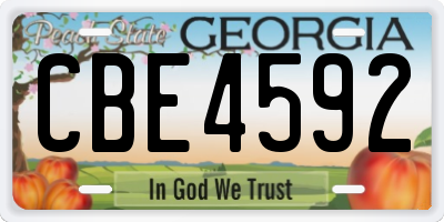 GA license plate CBE4592