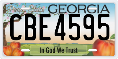 GA license plate CBE4595