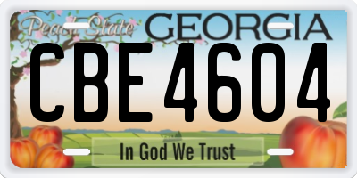 GA license plate CBE4604