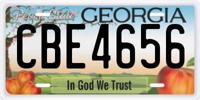 GA license plate CBE4656