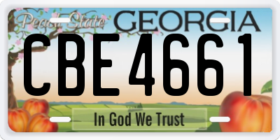 GA license plate CBE4661