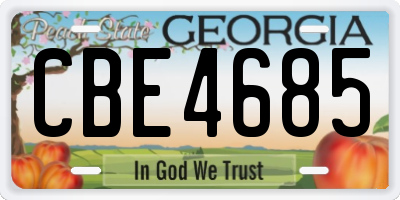 GA license plate CBE4685