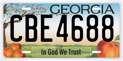GA license plate CBE4688