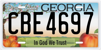 GA license plate CBE4697