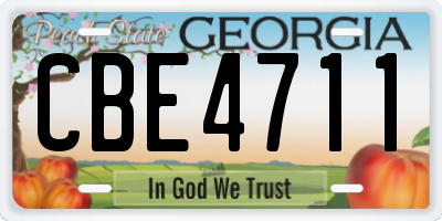 GA license plate CBE4711
