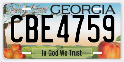 GA license plate CBE4759