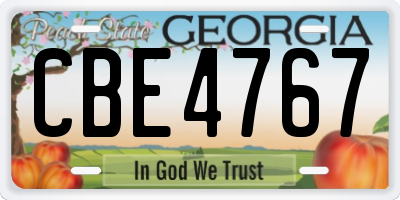 GA license plate CBE4767