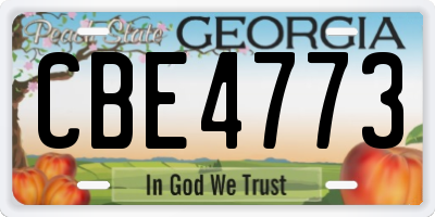GA license plate CBE4773