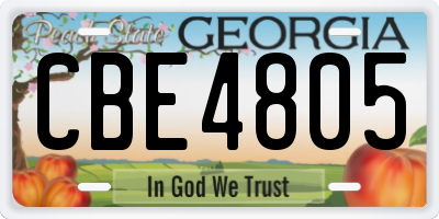 GA license plate CBE4805