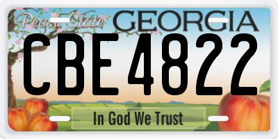 GA license plate CBE4822