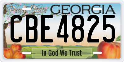 GA license plate CBE4825