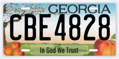 GA license plate CBE4828
