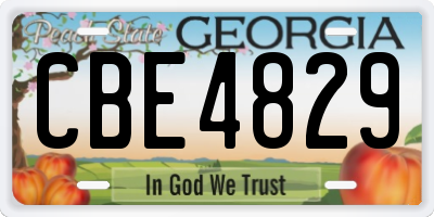 GA license plate CBE4829