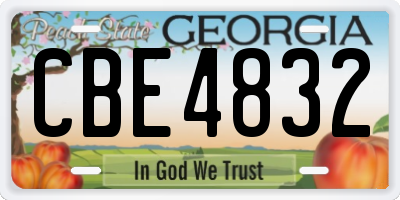 GA license plate CBE4832