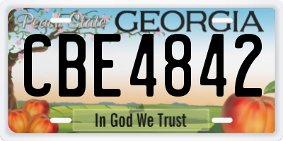 GA license plate CBE4842