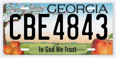 GA license plate CBE4843