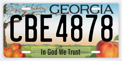 GA license plate CBE4878