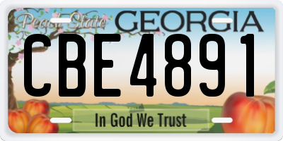 GA license plate CBE4891