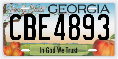GA license plate CBE4893