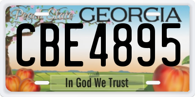 GA license plate CBE4895