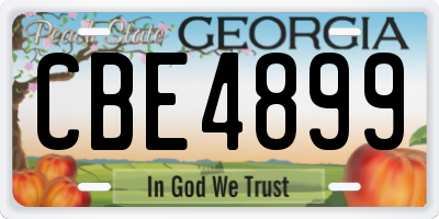 GA license plate CBE4899