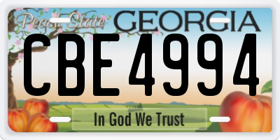 GA license plate CBE4994