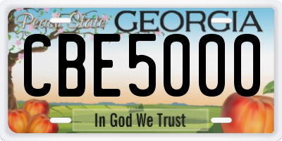 GA license plate CBE5000