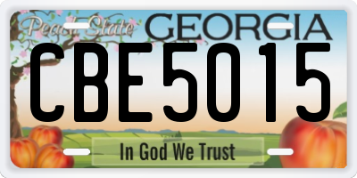 GA license plate CBE5015