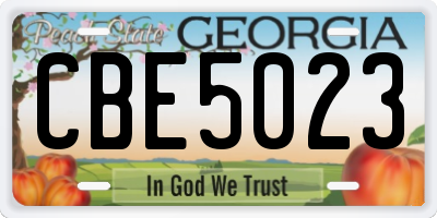 GA license plate CBE5023
