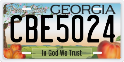 GA license plate CBE5024