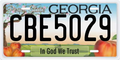 GA license plate CBE5029