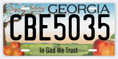 GA license plate CBE5035
