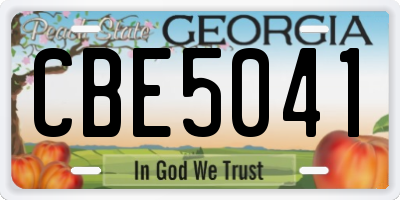 GA license plate CBE5041