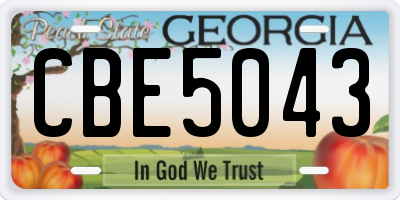 GA license plate CBE5043