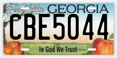 GA license plate CBE5044