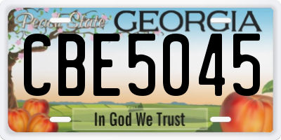 GA license plate CBE5045