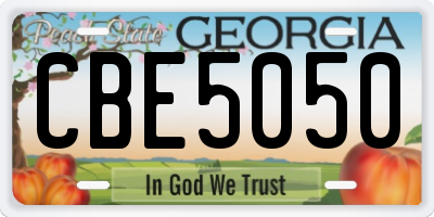 GA license plate CBE5050