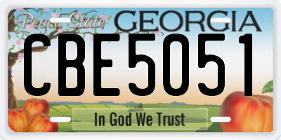 GA license plate CBE5051