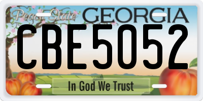 GA license plate CBE5052