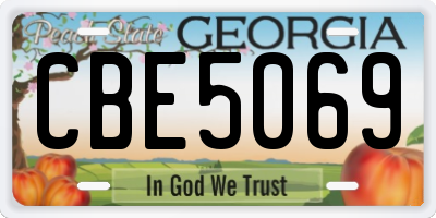 GA license plate CBE5069