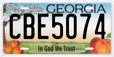 GA license plate CBE5074