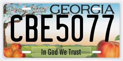 GA license plate CBE5077