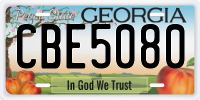 GA license plate CBE5080