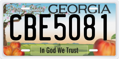 GA license plate CBE5081